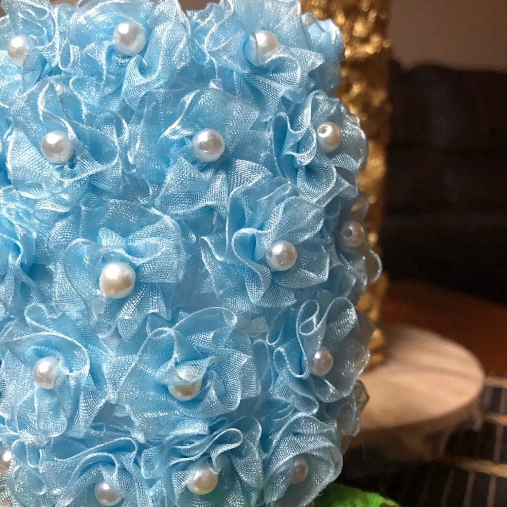 Light Blue / Pink Small Roses Lanterns